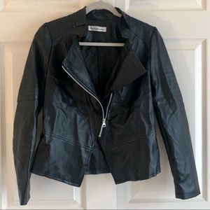 Classic leather moto jacket